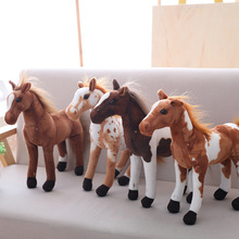 30cm-90cm Big Simulation Horse Plush Doll Home Shop Decor Soft Stuffed Toy Animal Pony Doll Xmas Birthday Gift for Kids Girl Boy 2024 - buy cheap