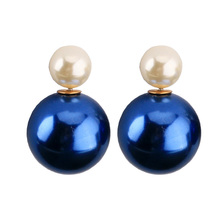 RE New Fashion Paragraph Hot Selling Earrings Double Side Shining Pearl Stud Earrings Big Blue Pearl Earrings For Women A1530 2024 - buy cheap