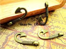 Pingente gancho de peixe-15 peças-steampunk bronze antigo pingente gancho de peixe 13x31mm 2024 - compre barato