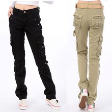 Female Outdoor Sports Pure Cotton Multi Pocket Overalls Women's Straight Cargo Pants Big Size Loose Military Baggy Trousers 2024 - buy cheap