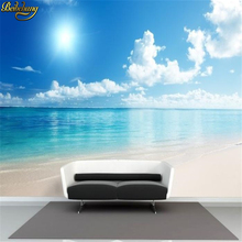 Beibehang seaside praia oceano mar grande personalizado mural tv fundo papel de parede moda sala estar cama quarto wallpapers 2024 - compre barato