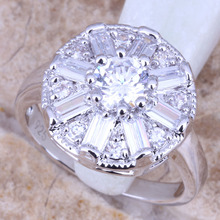Splendid White CZ Silver Plated  Women's Jewelry Ring Size 5 / 6 / 7 / 8 / 9 R0783 2024 - buy cheap