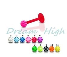 Free Shipping UV Acrylic Lip piercing Labret Ring 100 pcs/lot Mixed color Promotional Gift 2024 - buy cheap