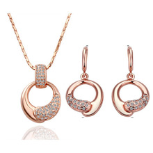 G086 fahion elegante luxo mulheres conjuntos de jóias de cristal oscila brincos e colar 2024 - compre barato