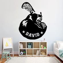 Lacrosse Lacrosse Logo Decalque Da Parede Nome Personalizado Home Decor Parede Decalques Adesivo Decoração Da Sala de Crianças Adolescentes Esportes Esportes G972 2024 - compre barato