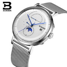 Switzerland Automatic Watch Men BINGER moon phase Mechanical Men Watches Full Steel Relogio Masculino Waterproof reloj montre 2024 - buy cheap