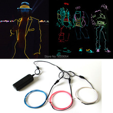 Fio de luz neon para decoração de festa, 3 cores em 1 fio flexível el 1.3mm com lâmpada led neon para carro e dança 2024 - compre barato