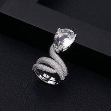 Jankelly-anillo abierto para mujer, Circonia cúbica AAA, forma de gota de agua, ajuste de pavé, accesorios, la mejor calidad 2024 - compra barato
