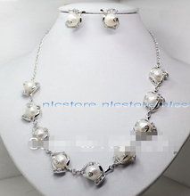 free shipping 00436 Jewelry Sets 11mm natural white pearl ring earring bracelet necklace fashion 2024 - buy cheap
