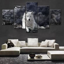 Painting Oil Poster Wall Fashion Picture For Home Decoration 5 Panel Animal Wolf Canvas Art Print Modular Kids Room Framework 2024 - buy cheap