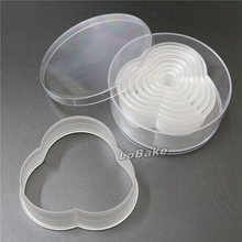 (7pcs/set) Flat Edge Three Circle shaped Transparent Polycarbonate Fondant Cookie & Biscuit Mold tool for patisserie accessoire 2024 - buy cheap