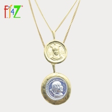 F.J4Z Hot Sale Delicate Cippus Coins Pendant Necklace 2 Layered Women Necklace ladies Jewelry Gift 2024 - buy cheap
