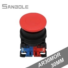 Push Button Switch NO NC Open Hole 30MM Mushroom head self-reset Momentary Manual Press Construction Switch AR30MOR 2024 - buy cheap