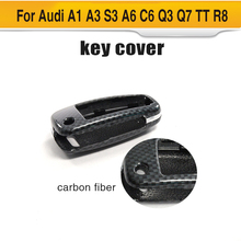 Kit de carcasa de fibra de carbono para llave de coche, accesorios para Audi A1, A3, S3, A6, C6, Q3, Q7, TT, R8 2024 - compra barato