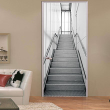 77x200 см 3D креативные наклейки для лестниц, дверей, гостиной, спальни, ПВХ самоклеющиеся обои, домашний декор, сделай сам, водонепроницаемые настенные наклейки 2024 - купить недорого