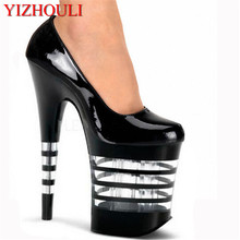 platform sexy 20cm ultra high heels pump shoes closed toe 8 inch high-heeled shoes sexy clear sole dress shoes 2024 - buy cheap