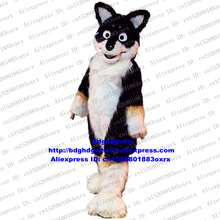 Black White Long Fur Furry Wolf Fox Husky Dog Fursuit ALASKAN Mascot Costume Adult Cartoon Suit Clothing Sports Events zx669 2024 - buy cheap