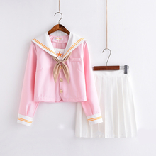 Sakura light pink Japanese school uniform skirt jk uniform class uniforms sailor suit college wind suit female students uniforms 2024 - buy cheap