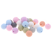 10pc Silicone Threaded Beads 15mm Spiral Bpa Free Round Baby Chewable Teething Necklace DIY Pacifier Soothing Clip Chain Teether 2024 - buy cheap