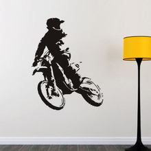 Parede de motocicleta homem, adesivos removíveis para meninos, quarto, hobby, decalques de parede, arte esportiva, pôster murais ta351 2024 - compre barato