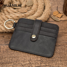 HUANILAI 100% Genuine Leather Card Package Coin Bag Card Holder Men Cowhide Wallets Women Credit Card Holder Cover MLT06 2024 - buy cheap
