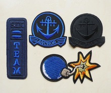 1 Pcs Cute Anchor Bomb Embroidery Iron On Patches For Clothing Dress Jeans Applique Garment Hat Badges Stripe Sticker Transfer 2024 - buy cheap