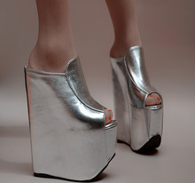 Zapatos de plataforma para mujer de 17 cm, Blanco, Negro, en verano, cuñas altas, suela gruesa, zapatos de plataforma, zapatos de moda antideslizantes 2024 - compra barato