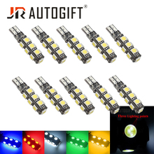 100x t10 canbus 194 w5w 5050 13 smd carro led livre de erros luz estacionamento lâmpadas lâmpada traseira 24v 12v vermelho/amarelo/azul/verde 2024 - compre barato