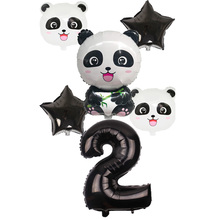 6pcs China Panda Foil Balloons and 32inch black number Children's Inflatable Toys Birthday Party Decor Kids giant Panda Globos 2024 - buy cheap