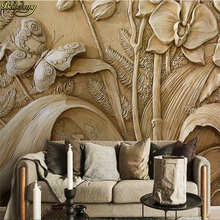 beibehang Custom photo wallpaper mural 3D three-dimensional embossed orchid butterfly background wall paper papel de parede 2024 - buy cheap