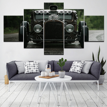 Quadros retrô de arte em tela para carro, 5 peças, arte de decoração para parede, moderno, sala de estar, quarto, arte de decoração 2024 - compre barato