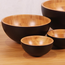 Solid Bamboo Bowls for Salad Tableware Dinnerware party Dinner Service Natural Heat Resistant Children Fruit Salad Bowls 2024 - buy cheap