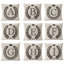 Crown Letter personality Pillow Cover Alphabet Home Decorative Pillows Linen Pillow Case Office Sofa Cushion Cover 2024 - buy cheap