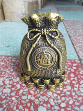 Chinese copper brass Carved Treasure chest FengShui wealth Statue Piggy bank-metal handicraft decorations 2024 - buy cheap