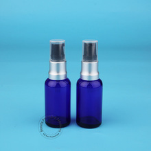 10pcs/Lot 30ml Glass Blue Empty Essential Oil Bottle Lotion Pump 1oz/ 30cc Refill Parfum Women Makeup Tools Container Pot 2024 - buy cheap