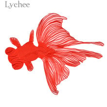 Lychee Life Goldfish Embroidered Patches Creative Red Applique Handmade DIY Clothes Sewing Supplies Accessories 2024 - buy cheap