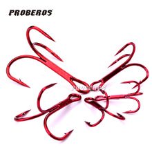 100pcs/lot  Fish Hook Treble Hooks Red Fishhook Peche Carpe Triple Fishing Hooks Free Shipping 2024 - buy cheap