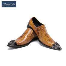 Christia Bella дизайнер змеиной кожи мужская обувь в деловом стиле; Обувь из натуральной кожи Свадебные модельные туфли размера плюс, деловые туфли-оксфорды 2022 - купить недорого