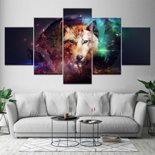 Абстрактная Картина на холсте волк лук животные 5 шт. Настенная картина модульные обои плакат печать для гостиной домашний декор 2024 - купить недорого