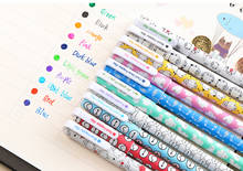 10pcs Happy day animal colorful Gel Pen set kawaii stationery Caneta for writing gift School Office Supply Escolar Papelaria 2024 - buy cheap