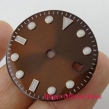 28.5mm brown/white/pink dial date luminous Watch Dial fit DG2813 MIYOTA 8215 Movement 2024 - buy cheap