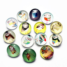 Hot Selling 20pcs/lot Cartoon Owl Snap Button Charms 18mm Animal Glass Snap Buttons Fit DIY Snap Bracelet Jewelry Accessories 2024 - buy cheap