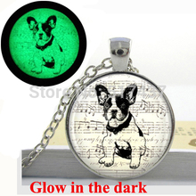 Glowing necklace pendant  French Bulldog Necklace Wearable Dog Jewelry , art photo Glow in the dark dog necklace 2024 - buy cheap