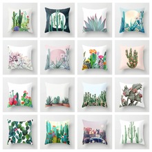 ZENGIA-funda de cojín con diseño de Cactus para el hogar, cobertor decorativo de poliéster de 45x45cm, para sofá 2024 - compra barato