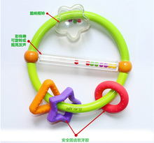 Candice guo! Newest arrival baby plastic toy circle hand bell teether grasping round rattle infant baby gift 1pc 2024 - buy cheap