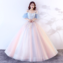 Vestido largo rosa de princesa para dama de honor, vestido de baile para fiesta, banquete, recién llegado 2024 - compra barato