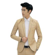 Fashion One Button Brand Blazer British'S Style Casual Slim Fit Suit Jacket Male Blazers Men Coat Terno Masculino Plus Size 2024 - buy cheap