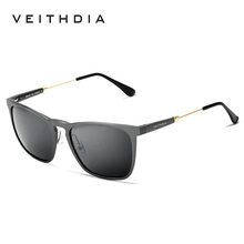 Veithdia óculos de sol polarizado vintage, óculos de sol masculino fashion uv400, designer de marca, óculos de sol 6368 2024 - compre barato