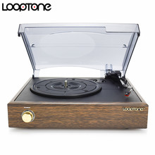 LoopTone-fonógrafo clásico de 3 velocidades, tocadiscos de vinilo LP, reproductor de discos con 2 altavoces estéreo integrados 2024 - compra barato