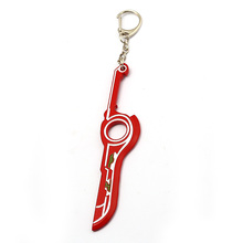 Chaveiro de cronônicas hsic game, chaveiro de metal vermelho com espada monado, suporte de chaveiro para homens, figuras de joia de sleutelhanger 2024 - compre barato